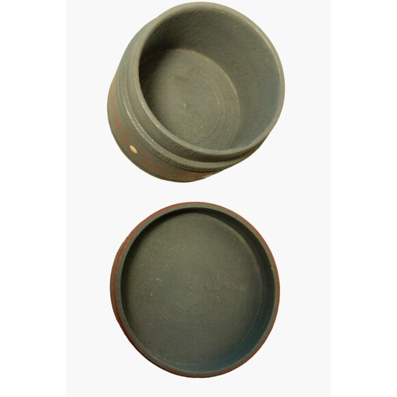 Floral Wooden Trinket Box Blue Hand Painted Tole Pennsylvania Dutch - Picture 6 of 8